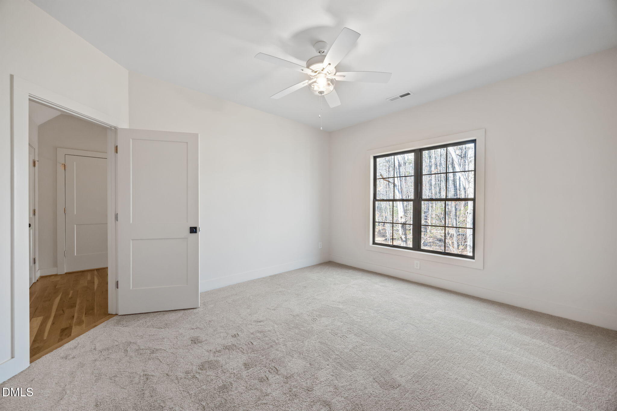 6450 Moores Mill Road Rougemont, NC 27572 - Photo 37 of 66 an empty room with windows and ceiling fan