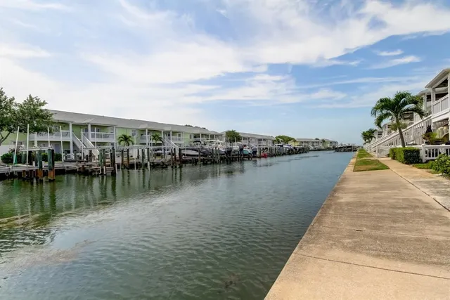 a view of a lake with houses
