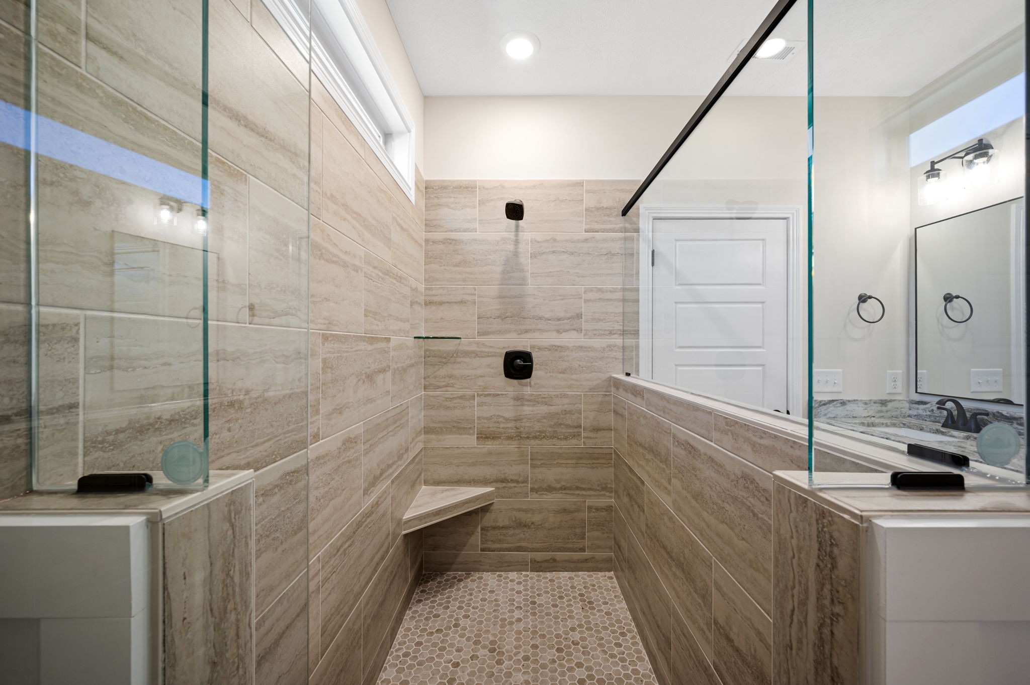 1749 Powell Road Clarksville, TN 37043 - Photo 27 of 50 a bathroom with a granite countertop sink a toilet and shower