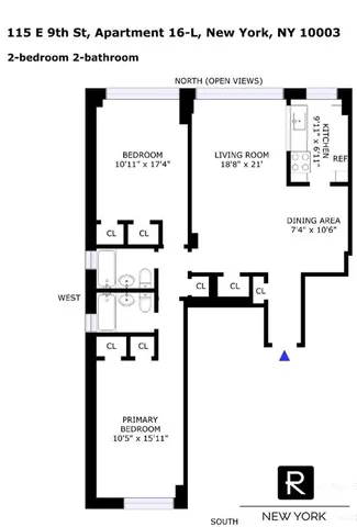 $1,380,000 | 115 East 9th Street, Unit 16L | Greenwich Village