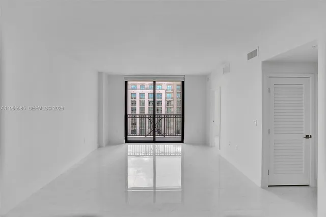 a view of a building from a balcony