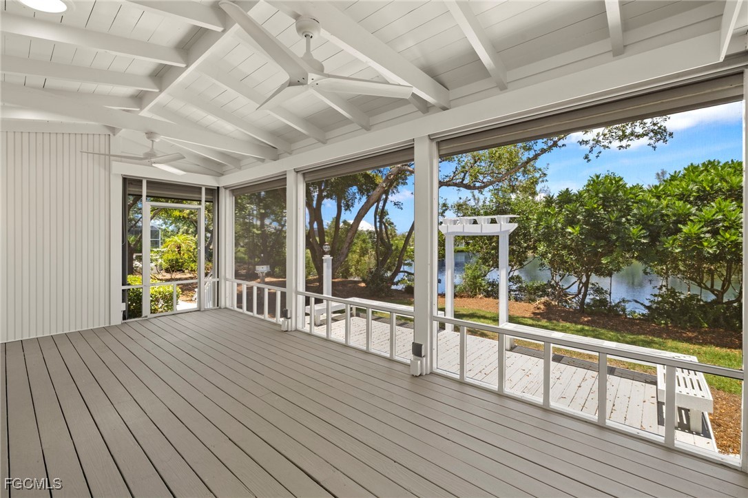 1517 Sand Castle Road Sanibel, FL 33957 - Photo 36 of 50 a view of a patio with wooden floor and iron stairs