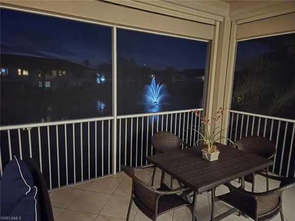 a view from deck having patio