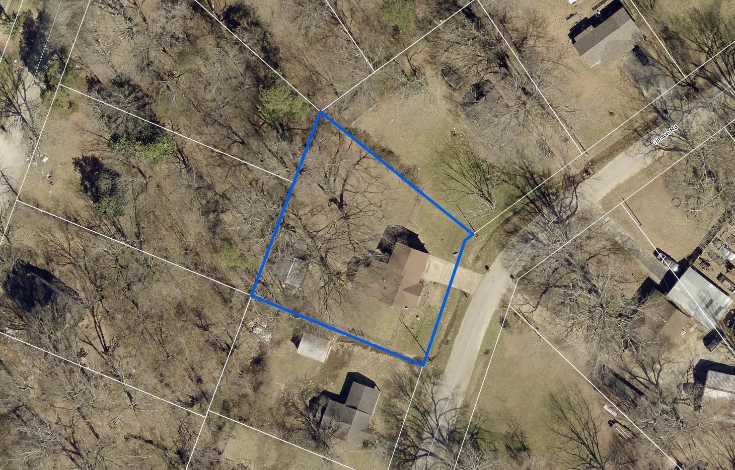 5091 Clinton Road Memphis, TN 38109 - Photo 5 of 12 Aerial view of property's location featuring property parcel outlined