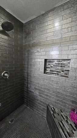 a bathroom with a shower