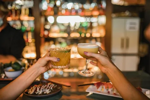 a kitchen with a table and a clock on it