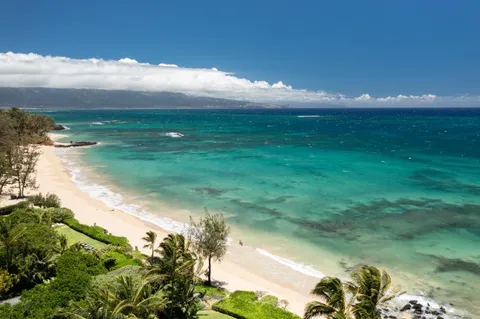 a view of a lake with outside area