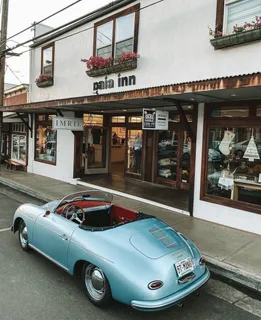 a car parked in front of a store