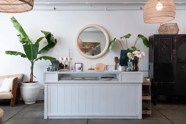 a room with furniture and a large window