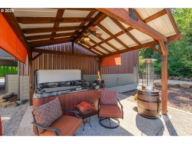 a outdoor space with patio lots of furniture