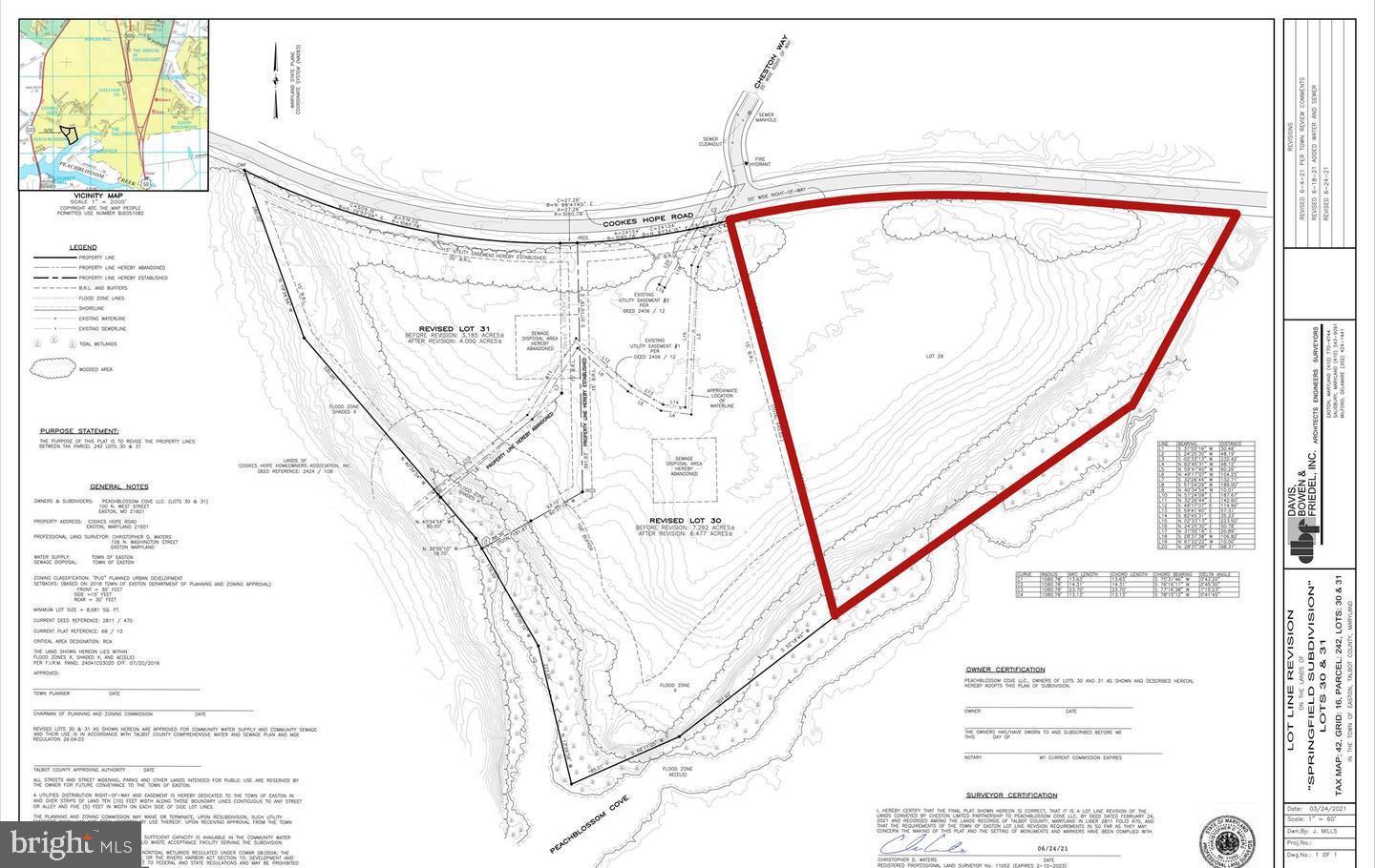 6976 Cookes Hope Road Easton, MD 21601 - Photo 8 of 18 Revised Plat 2021_lots 29,30,31