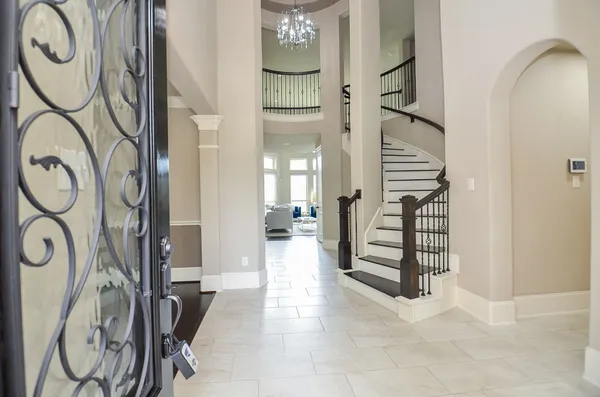 a view of a hallway with entryway