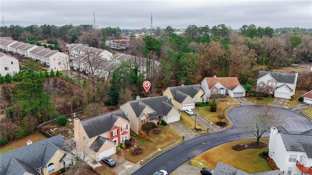 3360 Ennfield Lane Duluth, GA 30096 - Photo 35 of 38 an aerial view of a house with outdoor seating