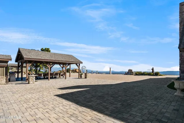 a view of roof with wooden floor