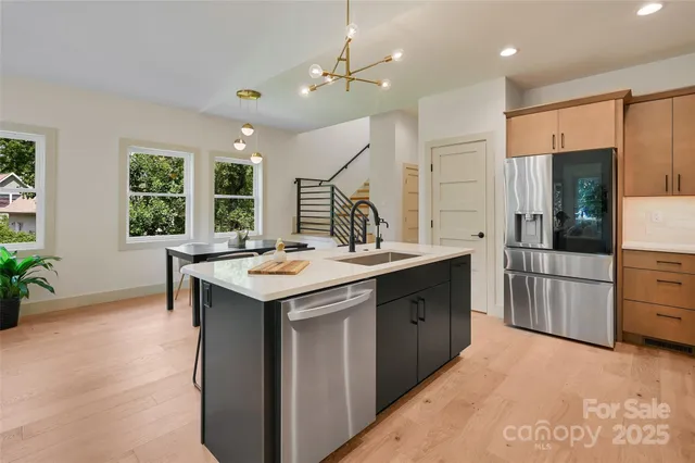 a kitchen with counter and sink