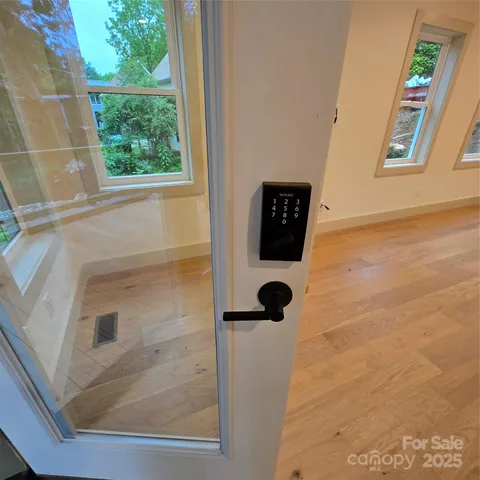 a view of a pathway with a yard