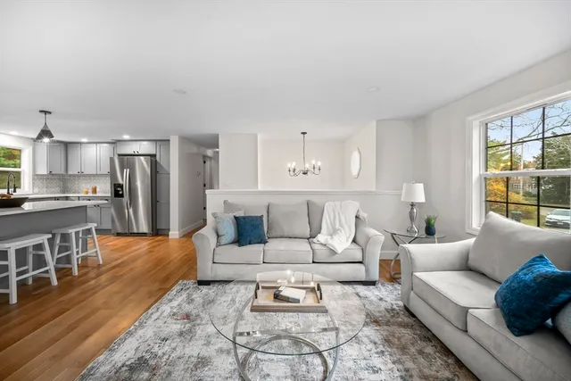 a living room with furniture and a couch