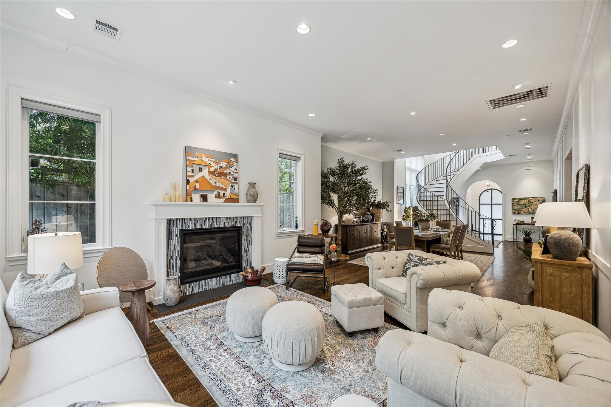 2501 Yupon Street Houston, TX 77006 - Photo 4 of 48 a living room with furniture fireplace and a large window