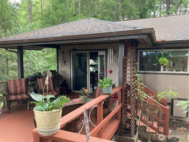 a house view with a seating space