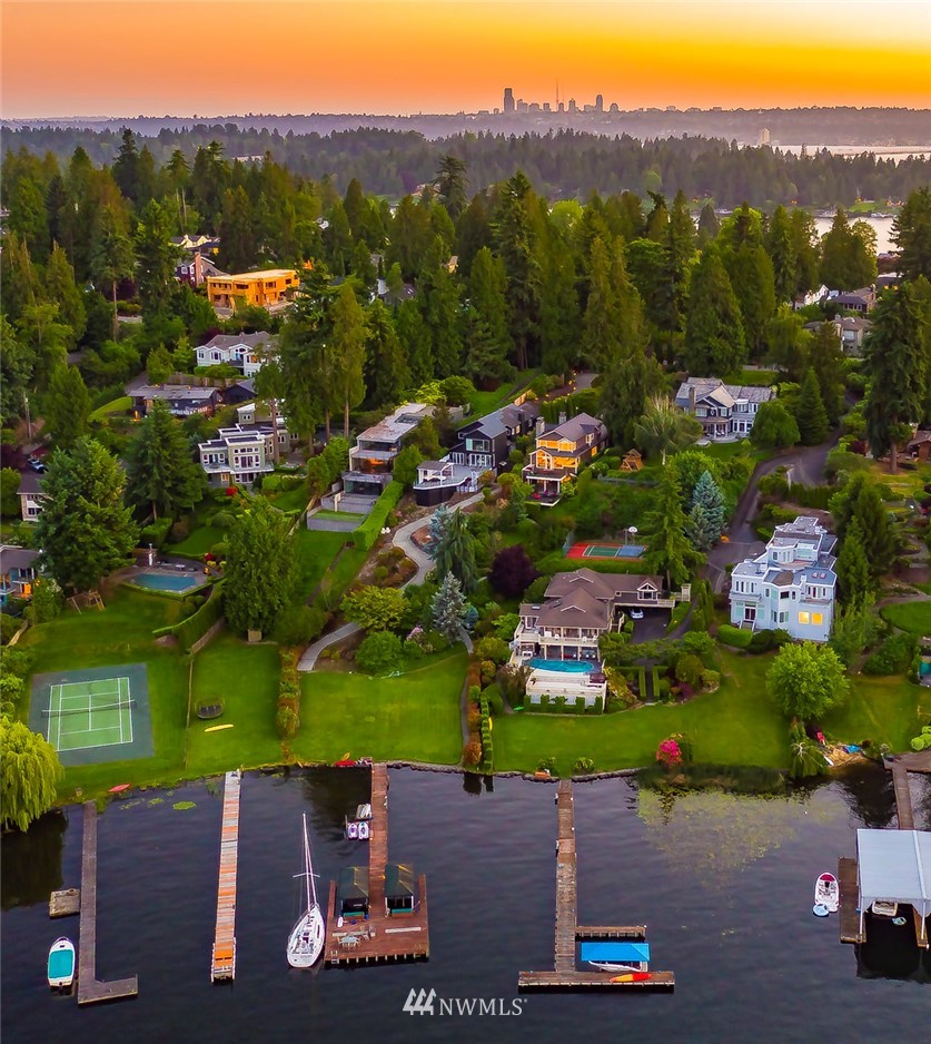 4238 95th Avenue Northeast Yarrow Point, WA 98004 - Photo 1 of 1 an aerial view of a house with a garden