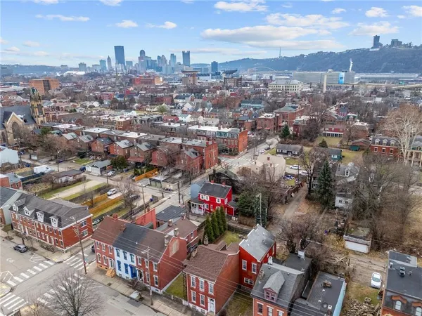 an aerial view of a city