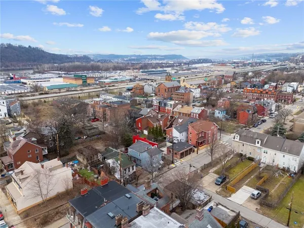 an aerial view of a city