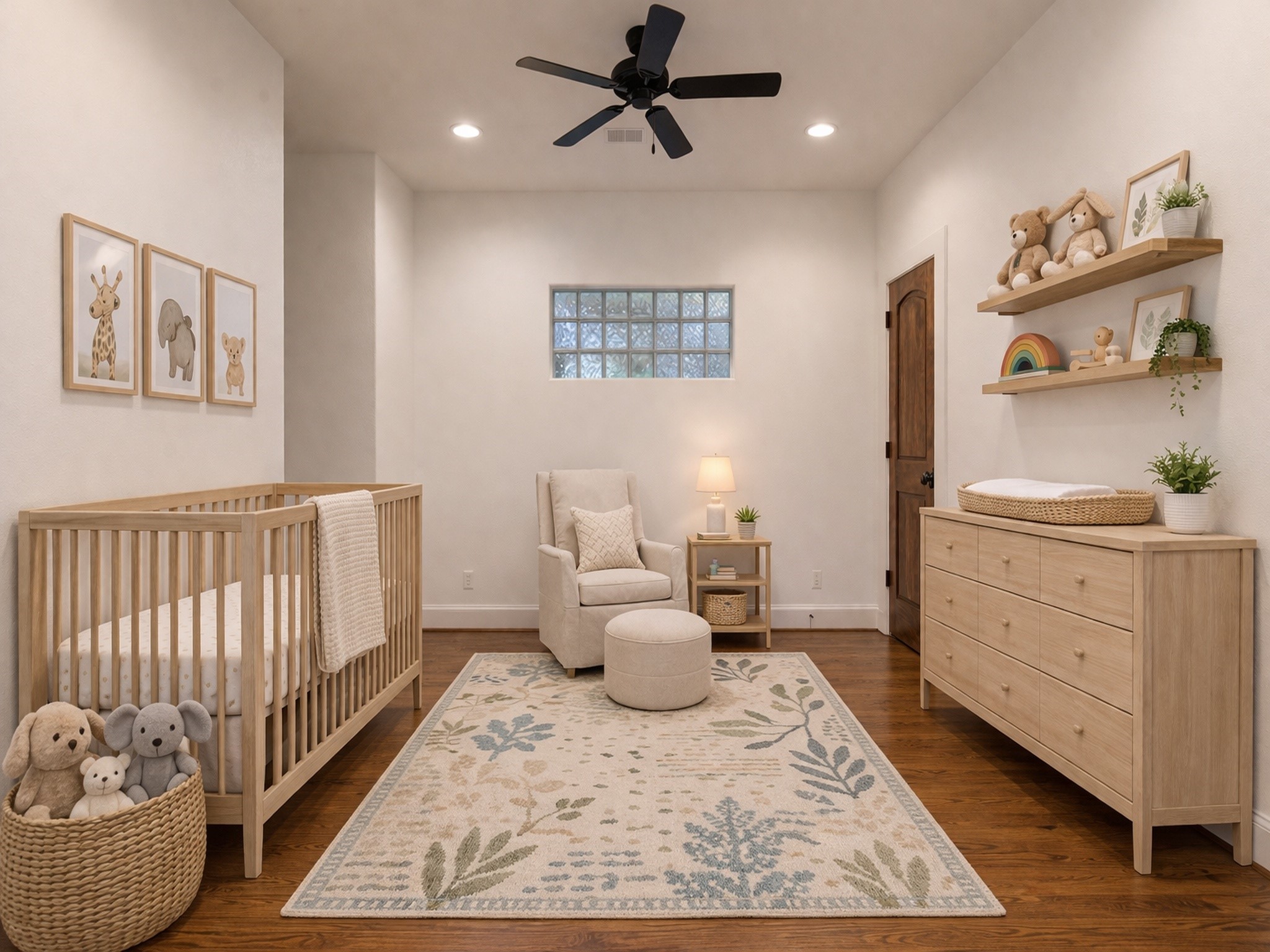 6520 Rodrigo Street Houston, TX 77007 - Photo 28 of 44 This versatile second-floor flex room is digitally staged as a nursery, showcasing one of its many possible uses