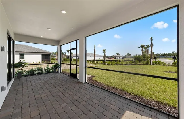 a view of an ocean and a balcony