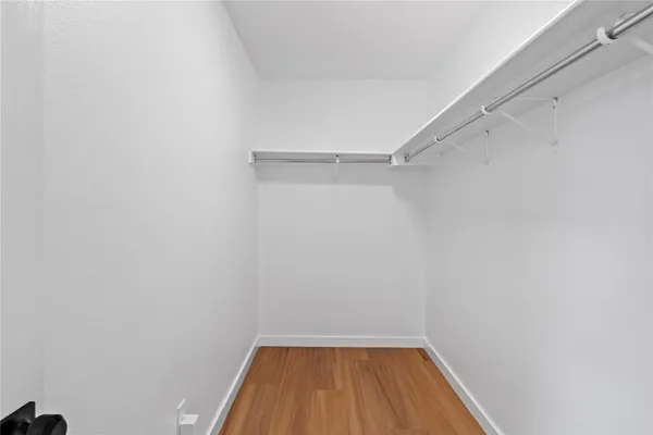 a view of small space with racks on the wall