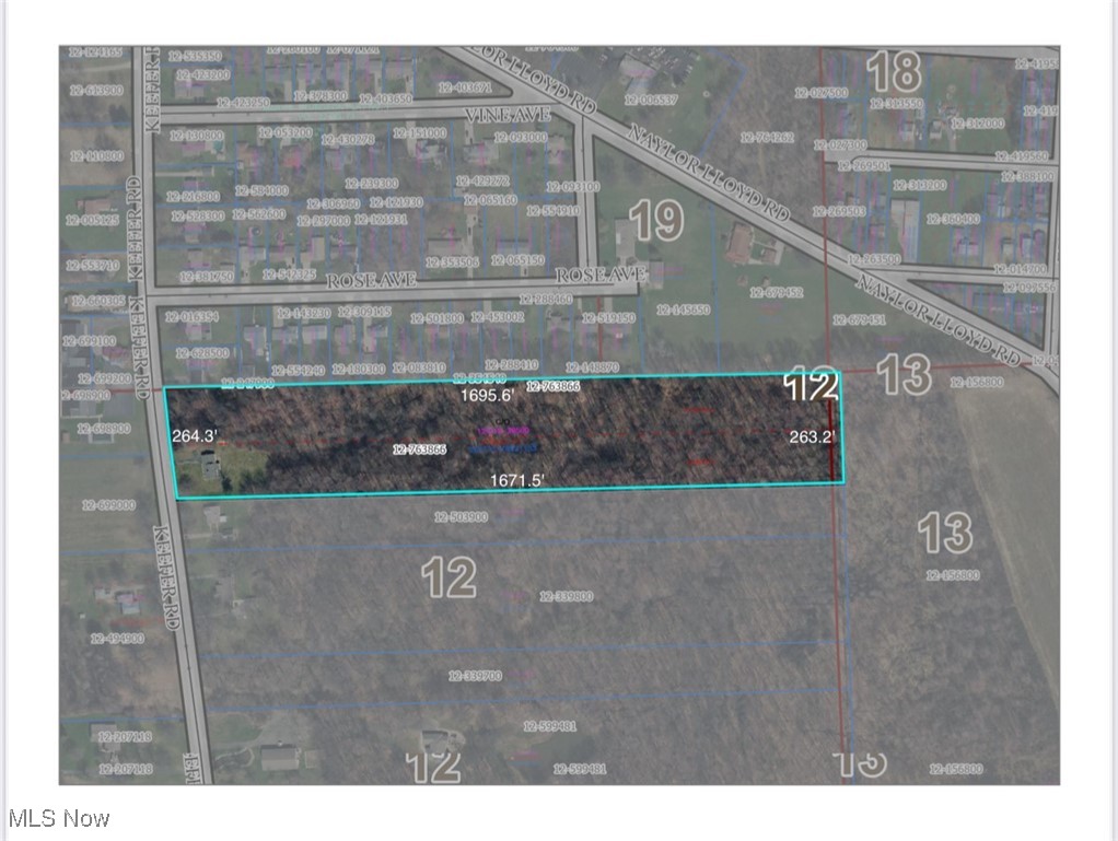 1661 Keefer Road Girard, OH 44420 - Photo 35 of 35 Aerial view of property's location with property boundaries highlighted