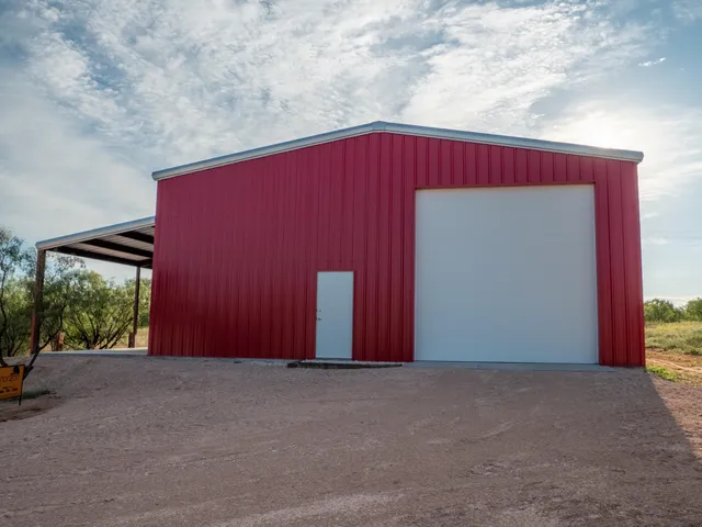 a view of a small barn