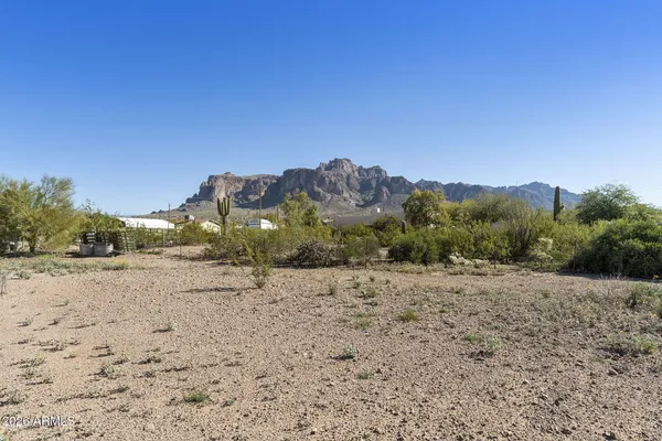 a view of a house with a mountain in the background