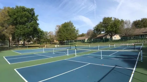a view of a lake with outdoor space