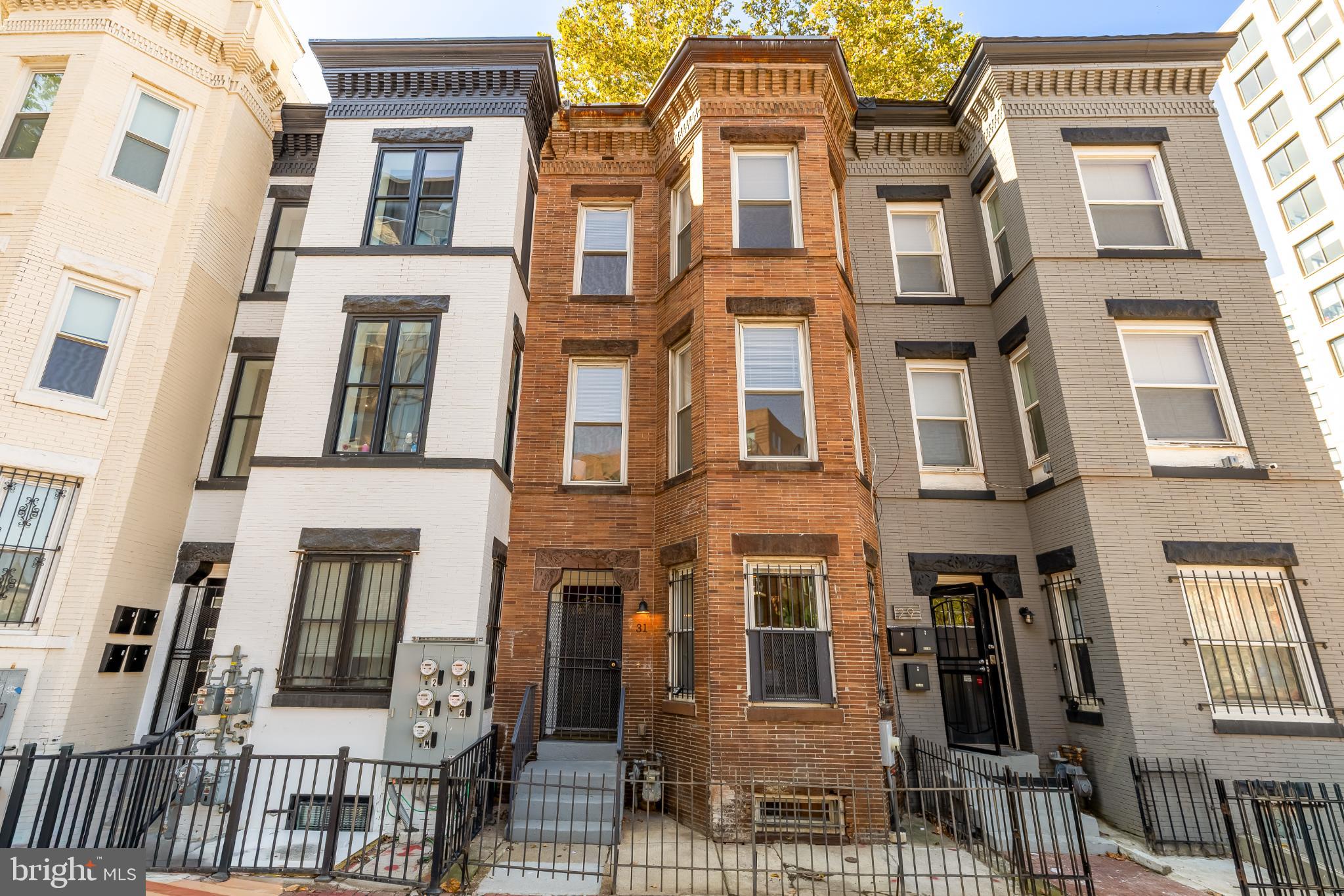 front view of a brick building