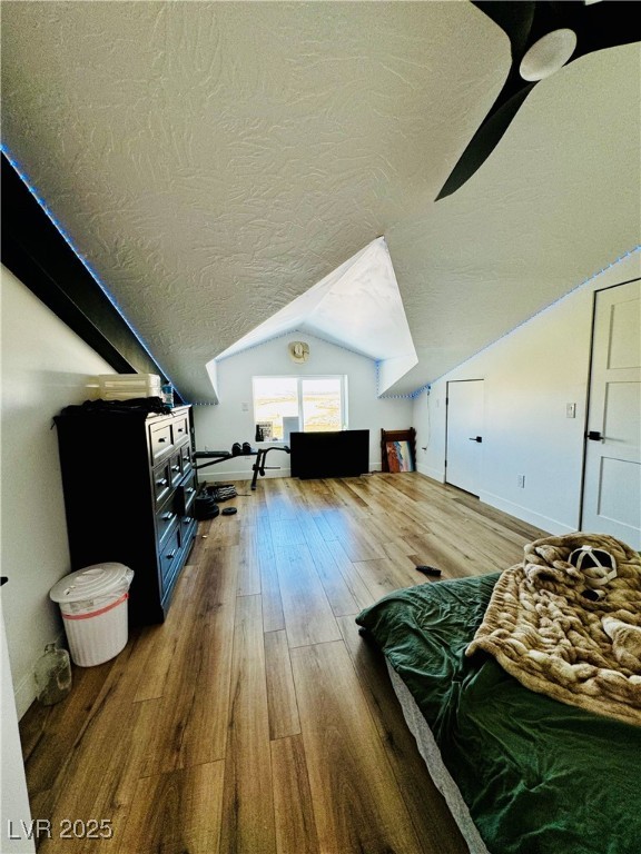 8946 Highway 93 Caliente, NV 89008 - Photo 30 of 40 Bonus room with light wood-style floors, a textured ceiling, and vaulted ceiling