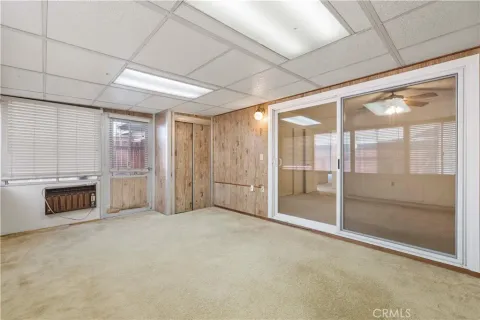 a view of a balcony with entryway