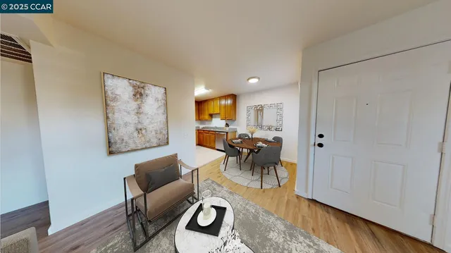 a view of a livingroom and dining room