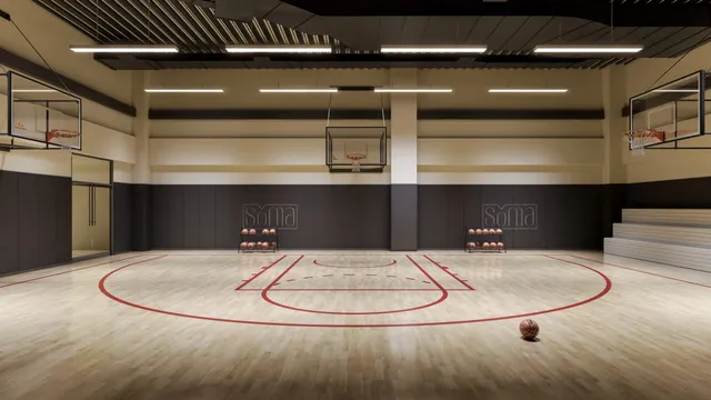 a room with gym equipment