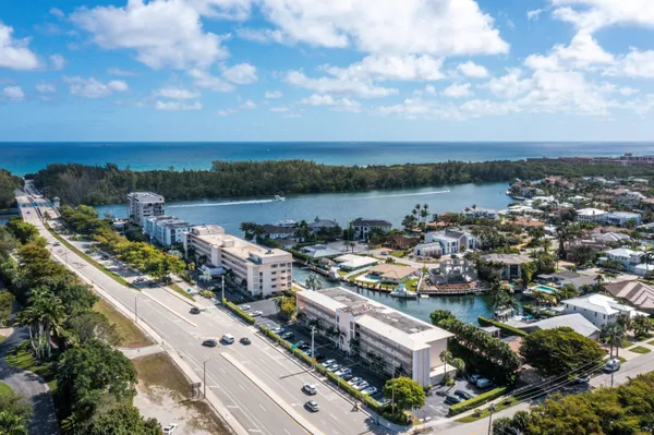 a view of a city and lake