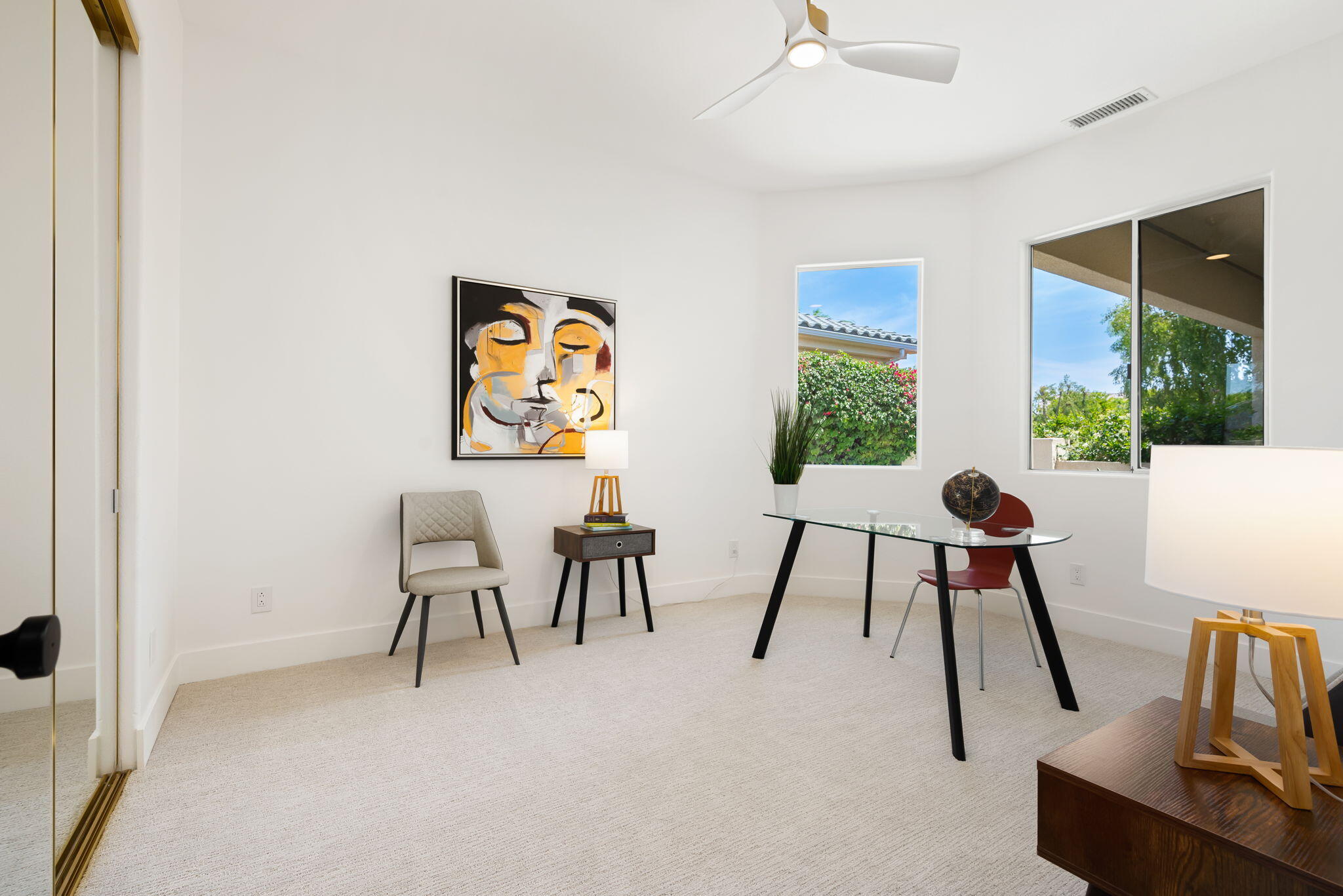 3 King Edward Court Rancho Mirage, CA 92270 - Photo 41 of 57 a workspace with furniture and a chandelier
