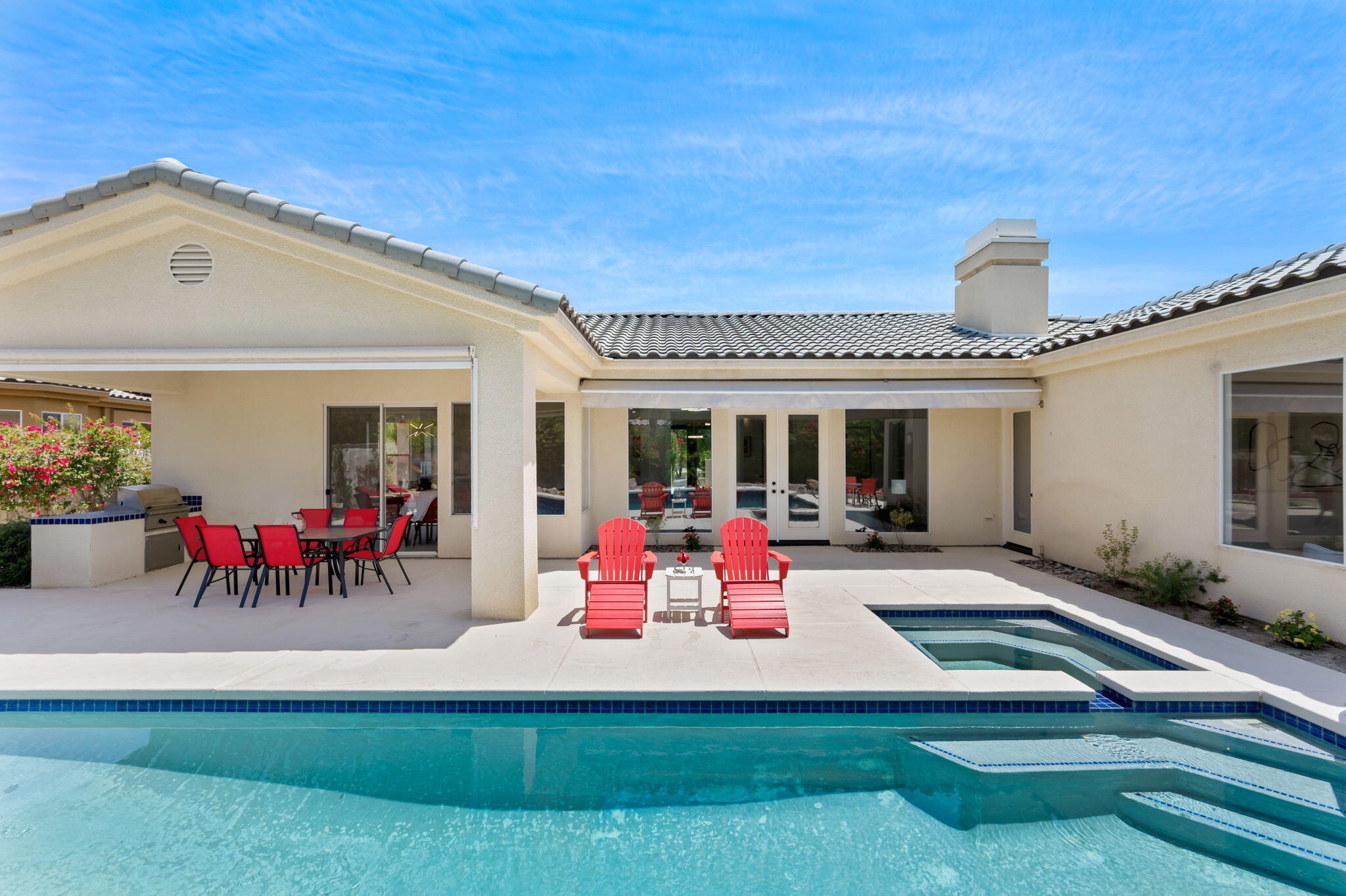 3 King Edward Court Rancho Mirage, CA 92270 - Photo 48 of 57 a front view of house with yard patio and seating space