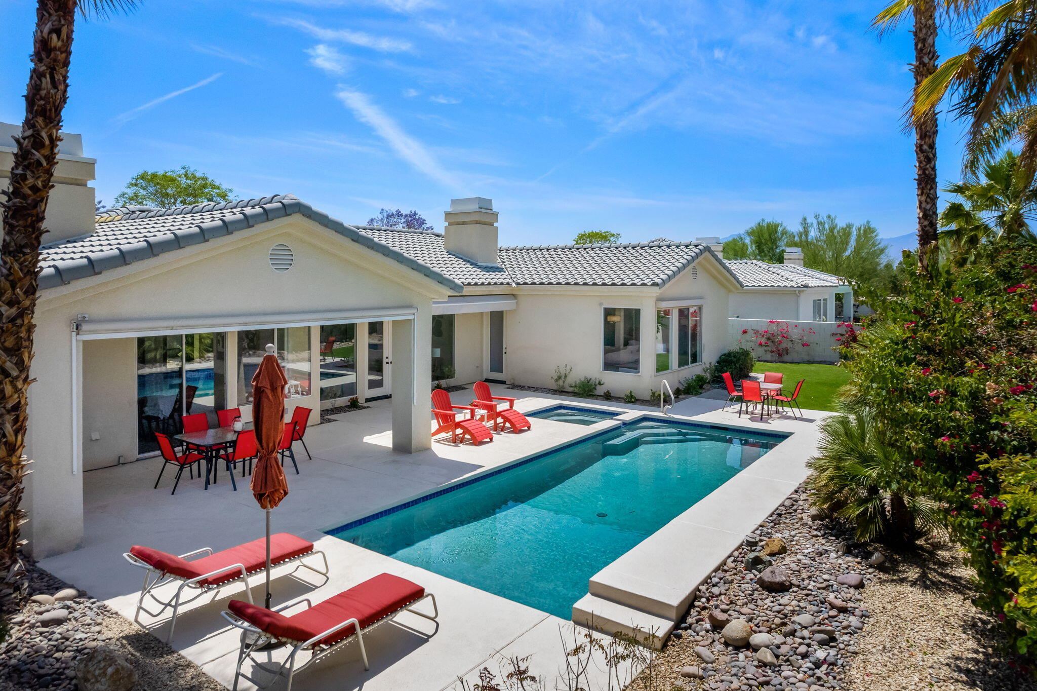 3 King Edward Court Rancho Mirage, CA 92270 - Photo 10 of 57 a front view of house with outdoor seating