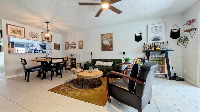 a living room with furniture