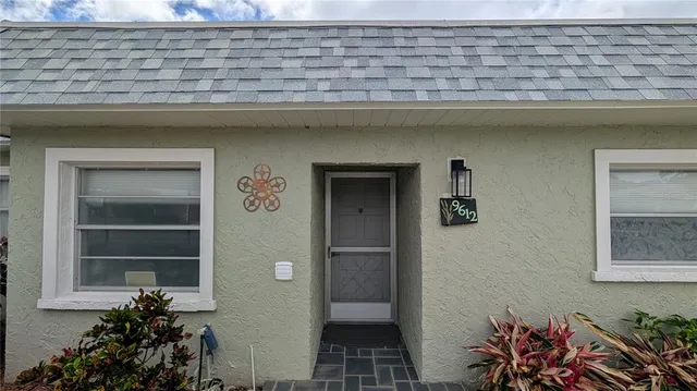a room with a potted plant