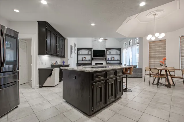 a kitchen with lots of counter top space