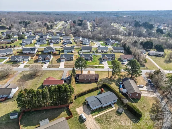 a view of a city with yard