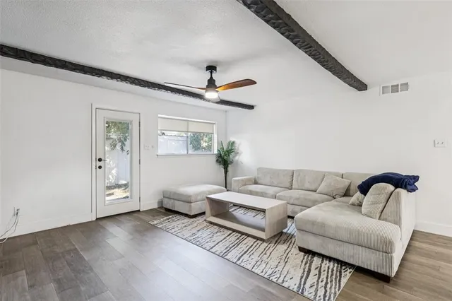 a living room with furniture