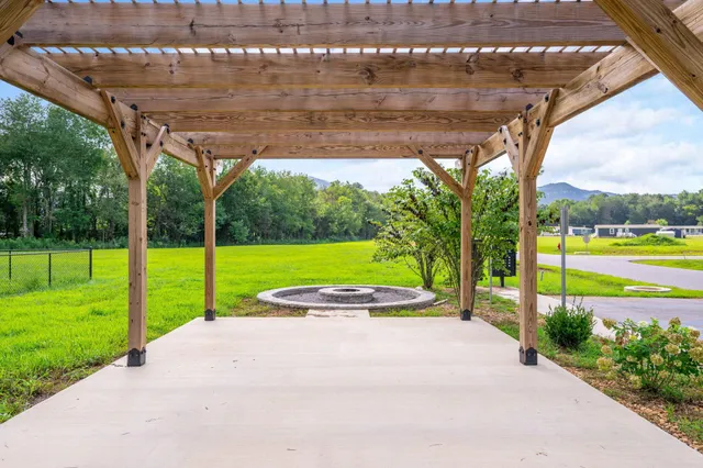 a view of a park with a big yard