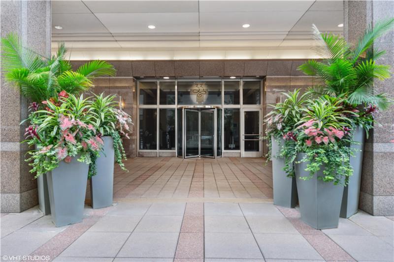 33 West Ontario Street, Unit 40D Chicago, IL 60654 - Photo 30 of 32 a view of a entrance door with potted plants