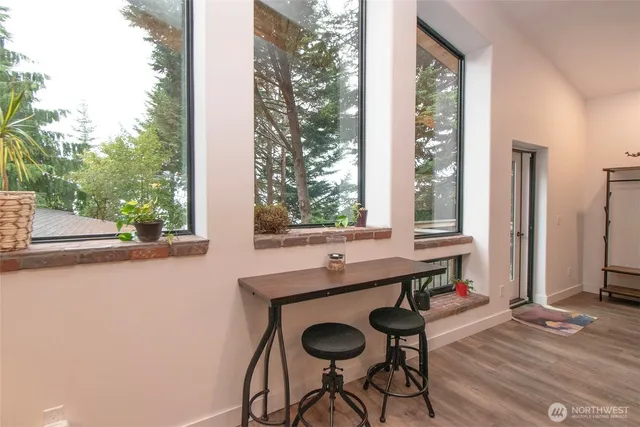 a view of an outdoor space with seating area